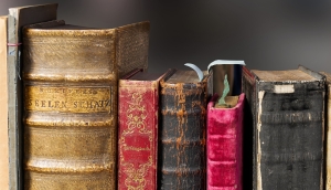 A Journey Through Literature: Old Books on a Bookshelf