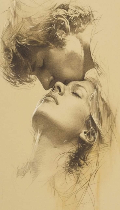 Artistic Depiction of Intimate Face to Face Moments