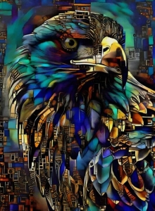 Artistic Interpretation of a Vibrant, Abstract Eagle