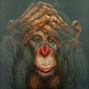 Artistic Interpretation of the 'See No Evil' Monkey Symbolism