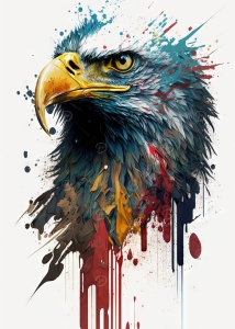 Artistic Representation of a Vibrant, Stylized Eagle