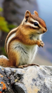 Chipmunk Majesty: A Striped Critter in its Natural Habitat