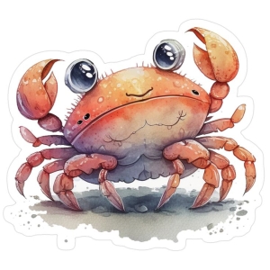 Colorful Kindergarten Printable Ocean Jigsaw Puzzle: The Cheerful Crab
