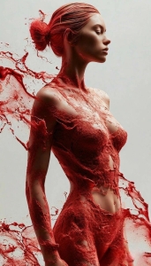 Dance of the Red Veil: Artistic Depiction of Transformation