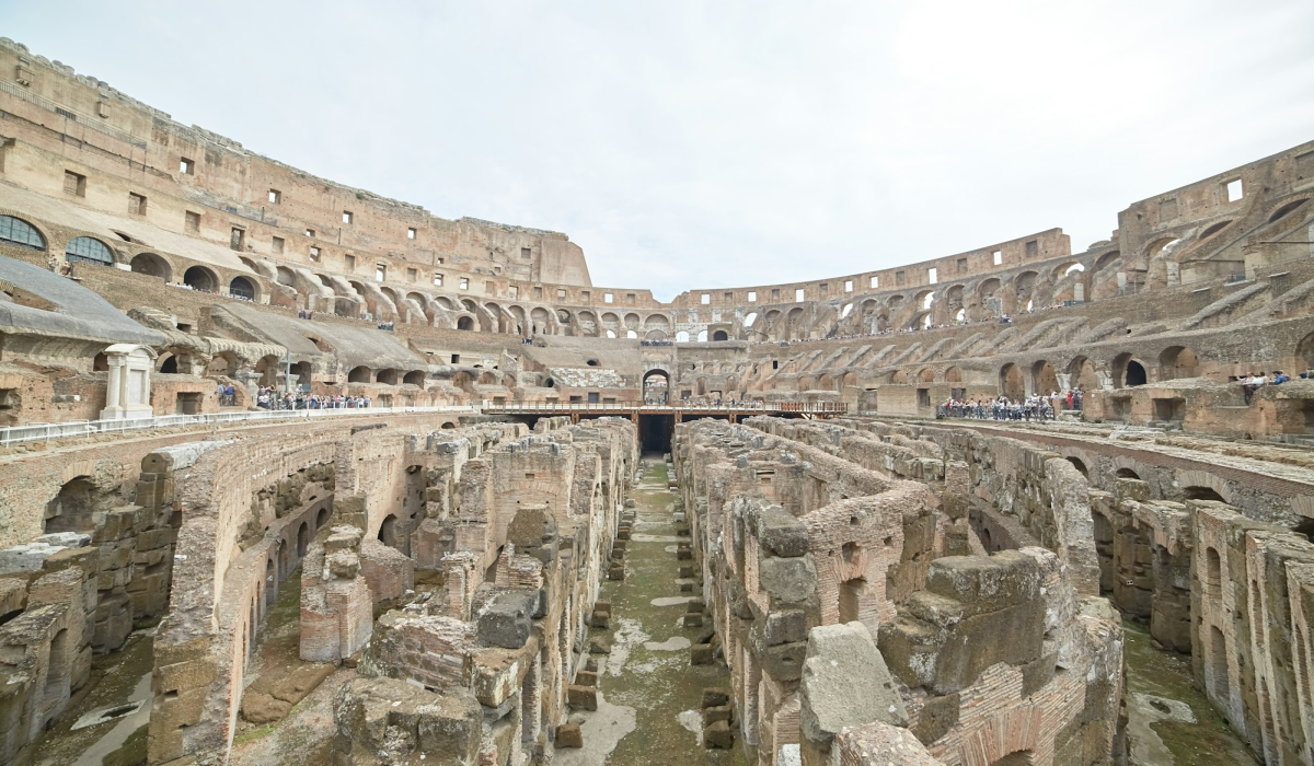 Daytime Glimpse of the Colosseum Floor - Rome's Ancient Amphitheater, Italy