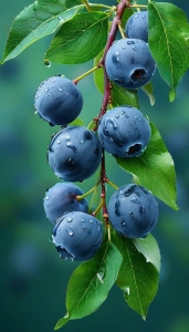 Dew-Kissed Blue Plums: A Study in Nature's Delight