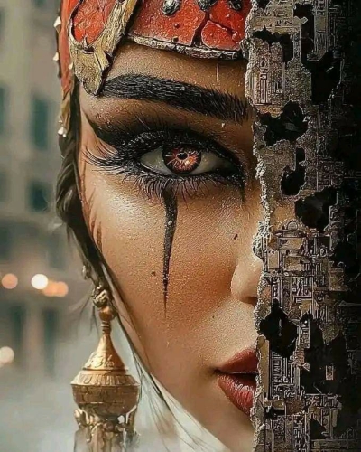 Dramatic Eye Makeup: A Close-Up Journey into Mystical Adornment