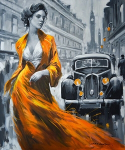 Elegance in Orange: A Cinematic Stroll Through History