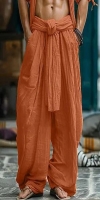 Embracing Casual Comfort in Vibrant Orange Pants