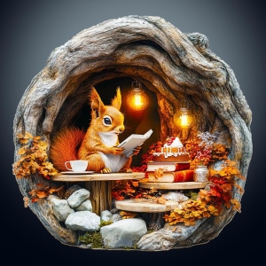Enchanting Squirrel's Sanctuary - A Jigsaw Planet of Whimsy and Warmth