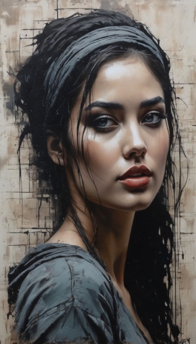 Ethereal Portrait: Capturing the Essence of a Woman with Long Dark Hair