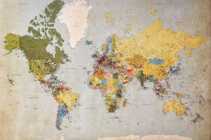 Exploring Pinned Locations on a Vintage Globe Map