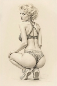 Expressive Figure Drawing: Fusion of Lingerie and Athleticism