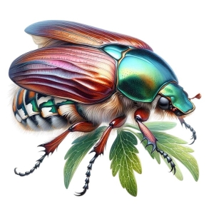 Exquisite Illustration of a Vibrant Beetle: Nature's Colorful Showcase