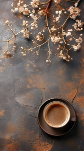 Exquisite Morning Coffee with Floral Accent