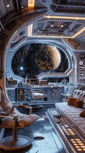 Futuristic Spacecraft Interior: A Gateway to the Stars