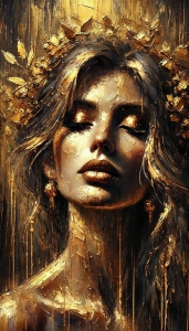 Golden Aesthetic: The Mystical Portrait of a Woman