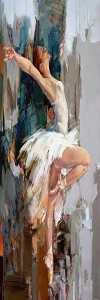 Graceful Ballet Dancer Amidst Abstract Artistry