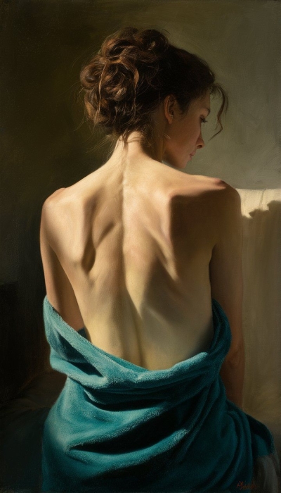 Intimate Portrayal: The Art of Back Contours and Textured Fabrics