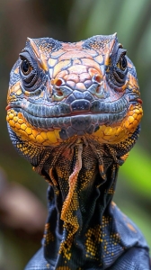 Intricate Beauty: A Close-Up Look at a Colorful Lizard
