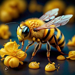 Intricate Dance of Nature: A Close-Up Encounter with a Bee