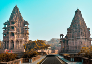 Intricate Temples Amidst Nature: A Daytime Exploration of Historical Structures in India