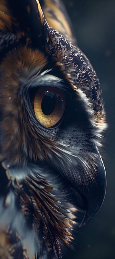 Majestic Close-Up: Owl's Distinctive Features Highlighted