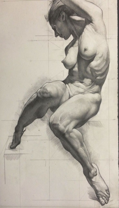 Mastering the Art of Human Figure Drawing: A Study in Charcoal and Pencil