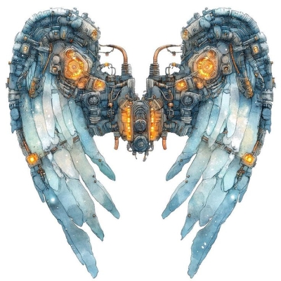 Mechanically Stylized Wings: A Fusion of Fantasy and Technology
