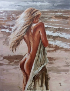 Melancholy Maiden: A Serene Beachside Portrait