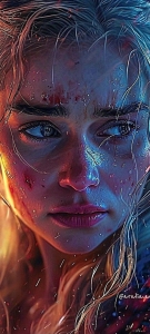 Mesmerizing Fantasy Portrait Bathed in Fiery Glow