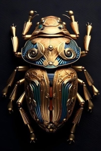 Metallic Majesty: The Artistic Stylization of a Beetle