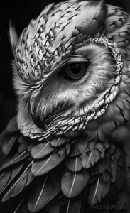 Monochrome Elegance: The Artistic Depiction of an Owl