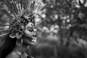 Monochrome Majesty: A B&W Portrait of Traditional Dress in Catazajá, Mexico
