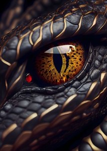 Mystical Gaze: The Dragon's Fiery Eye