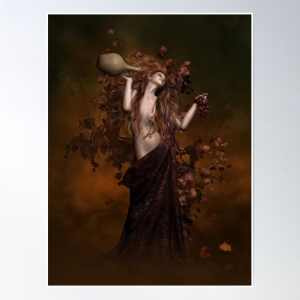 Mystical Maiden Amidst Nature: Artistic Representation in Warm Tones