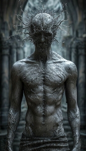 Mystical Manifestations of Consciousness: A Stone Humanoid Figure