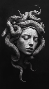 Mythical Transformation: A Stylized Interpretation of Medusa's Head