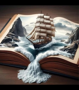 Navigating Imagination: The Adventure Unfolding from an Open Book