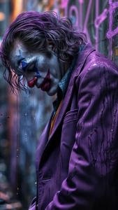 Neon Nights: A Clown's Reflection