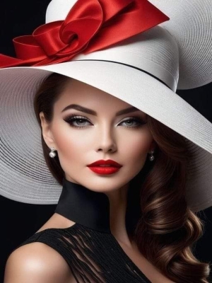 Radiance in Elegance: The Charm of a Woman in a Stylish White Hat
