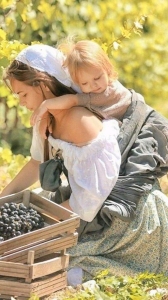Serene Moments in the Vineyard: A Mother-Child Bonding Experience