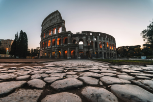 Spectacular Twilight View of the Colosseum in Rome, Italy