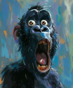 Startled Gorilla: A Journey into Cartoon Emotions