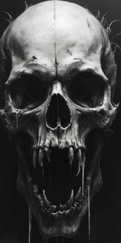 Stylized Dark Skull Art: A Dramatic Spectacle