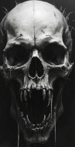 Stylized Dark Skull Art: A Dramatic Spectacle