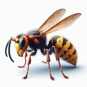 The Artistic Illustration of a Yellow and Black Striped Bee