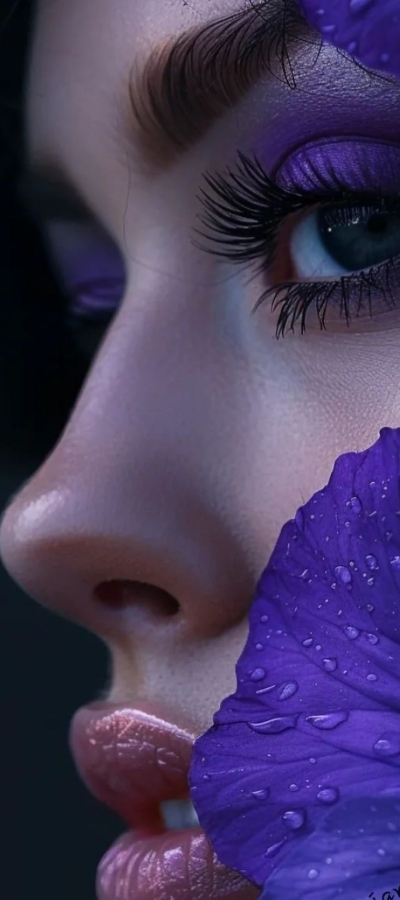 The Artistry of Purple Glamour: An Intimate Portrait