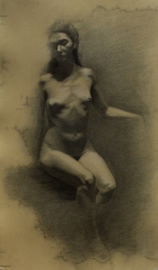 The Artistry Within: Stylized Sketch of Seated Female Figure