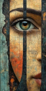 The Emotional Depths of Abstract Art: A Contemporary Textured Face Portrait